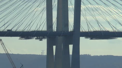 Tappan Zee Bridge Hudson River New York Stock Footage 156093271