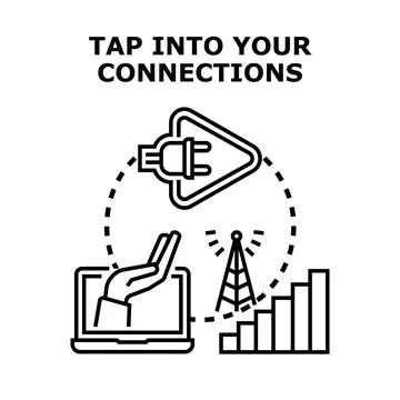 Tapping into digital connections network for growth and power Stock Illustration