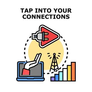 Tapping into digital connections network for growth and power Stock Illustration