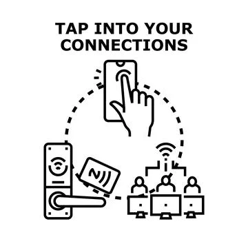 Tapping into digital connections for smart access and online networking Illustrazione stock