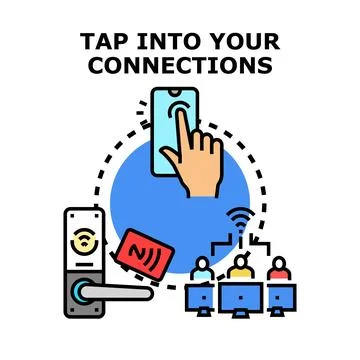 Tapping into digital connections for smart access and online networking Stock Illustration