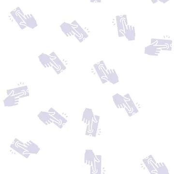 Tapping with finger smartphone screen glyph seamless pattern Illustrazione stock