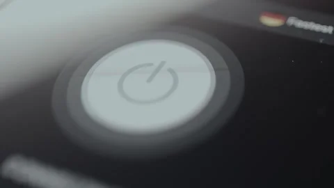 Tapping the power button to establish VPN connection, showing You are connected Stock Footage 329748245