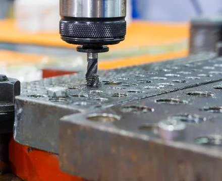 Tapping tool in spindle Stock Photos