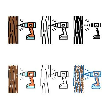 Tapping trees color multistyle icon vector Stock Illustration