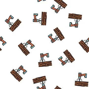 Tapping trees vector seamless pattern Illustrazione stock