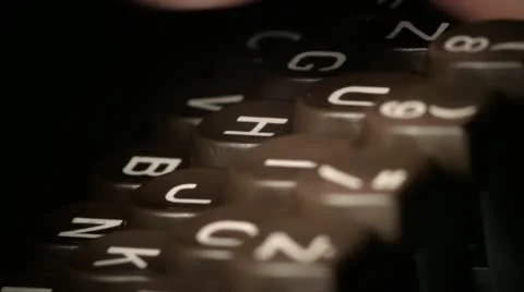 Tapping on the typewriter key. Fingers of secretary. Stock Footage 10823022