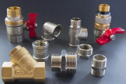 Taps for water couplings transitions Stock Photos