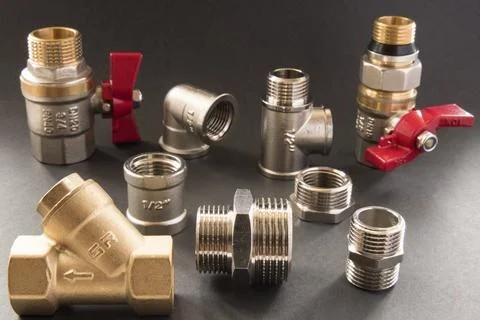 Taps for water couplings transitions Stock Photos