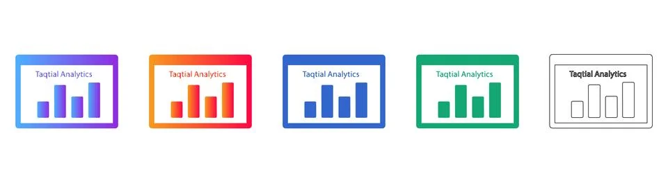 Taqtial Analytics Interface Icon Set 스톡 일러스트
