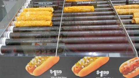 Taquitos on Roller Grill 스톡 동영상 169272608