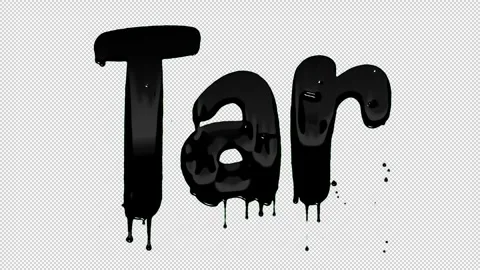 Tar Black Dripping Liquid text in Alpha Channel Stock Footage 258229174