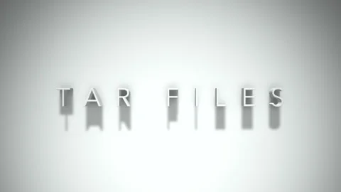 Tar files 3D title animation with shadows on a white background Stock Footage 297801976