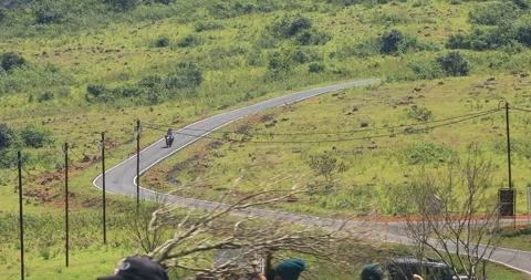 Tar Road on a Mountain Stock Footage 291975922