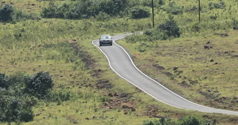 Tar Road on a Mountain Stock Footage 292082112