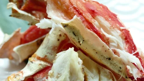 Taraba crabs meat Stock Footage 77526646