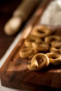 Taralli with Flour Stock Photos
