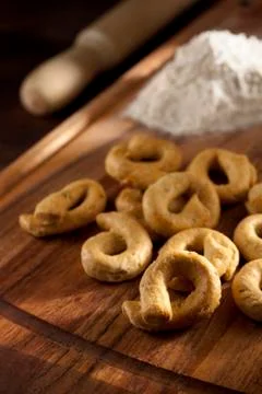 Taralli with Flour Stock Photos