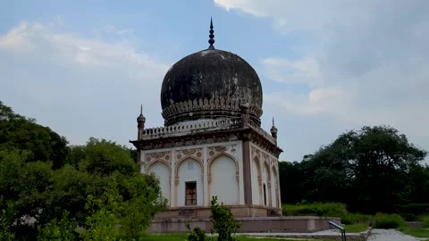 Taramati Tomb's Outer Architecture with Dome under the sky in Hyderabad Video stock 296592212