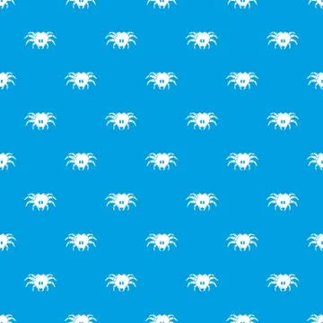 Tarantula pattern seamless blue Illustrazione stock
