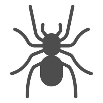Tarantula solid icon, Insects concept, scary big spider sign on white background Illustrazione stock