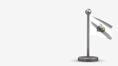 Tarapaca 3D waving flag animation on tiny flagpole. Stock Footage 120800611
