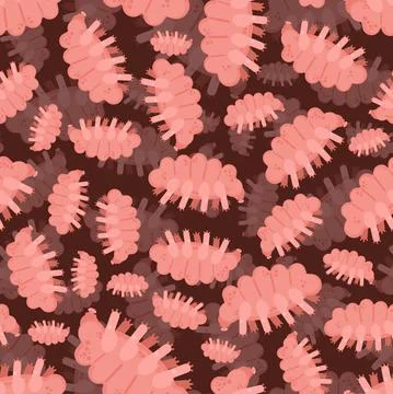 Tardigrada pattern seamless. type of microscopic invertebrate background. vec Illustrazione stock
