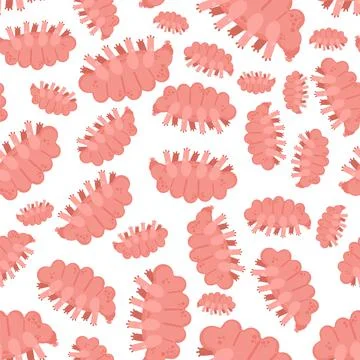 Tardigrada pattern seamless. type of microscopic invertebrate background. vec Illustrazione stock