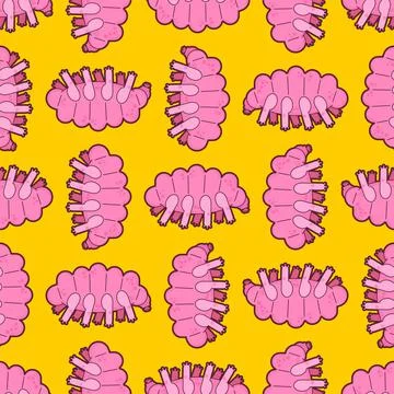 Tardigrada pattern seamless. type of microscopic invertebrate background. vec Illustrazione stock