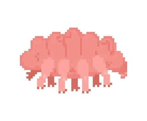 Tardigrada pixel art 8 bit. type of microscopic invertebrate. vector illustra Illustrazione stock