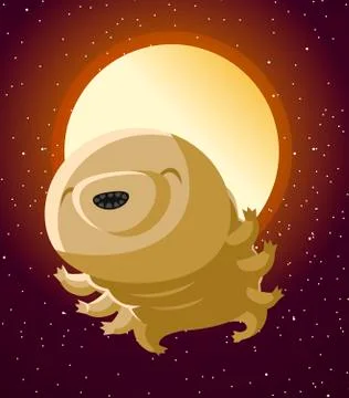 Tardigrade floating in space Stock Illustration
