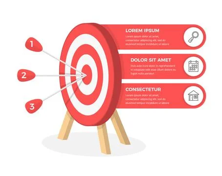 Target with 3 Elements for Text Illustrazione stock