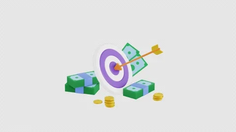 Target 3d animation with arrow hit the center. Business, success, aim strategy Stock Footage 247639012
