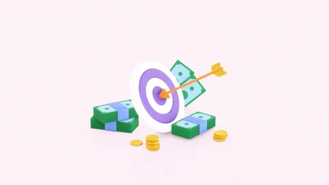 Target 3d animation with arrow hit the center. Business, success, aim strategy Stock Footage 247639095