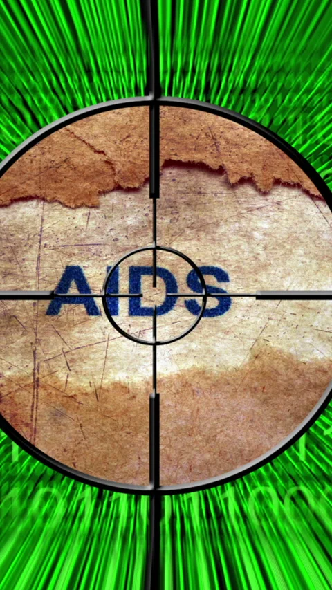 Target on aids hiv grunge concept vertical video Stock Footage 224390100