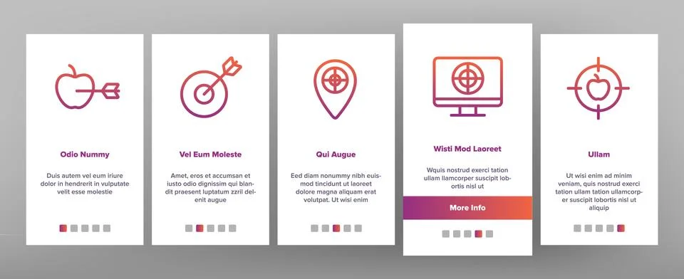 Target Aim Elements Vector Onboarding 스톡 일러스트