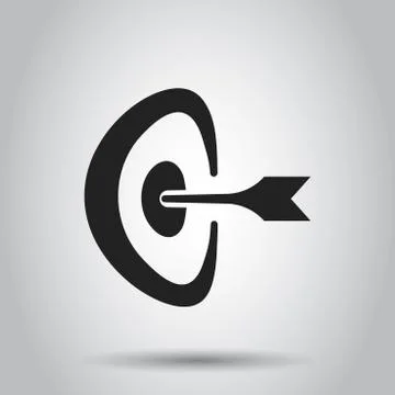 Target aim flat vector icon. Darts game symbol logo illustration. Success pic Stock Illustration