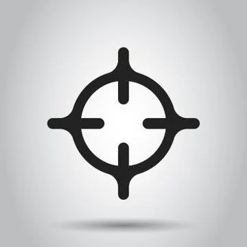 Target aim flat vector icon. Darts game symbol logo illustration. Success pic Stock Illustration