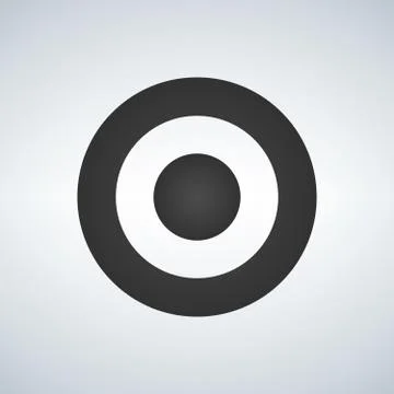 Target aim icon, circle target symbol, vector illustration isolated on white Stock Illustration