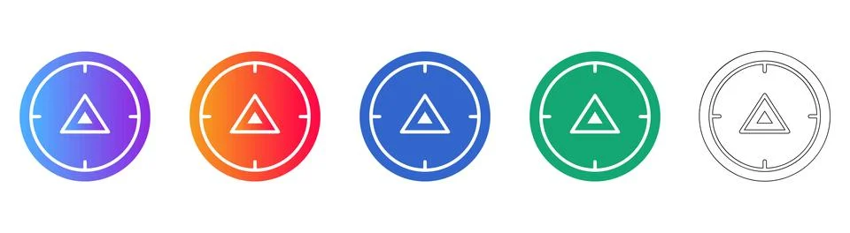 Target Aim Icon Set in Gradient and Outline Stock Illustration