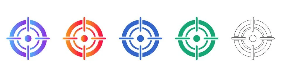 Target Aim Precision Icon Set for Marketing Stockillustratie