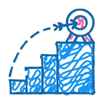 Target aim shoot icon doodle illustration Illustrazione stock