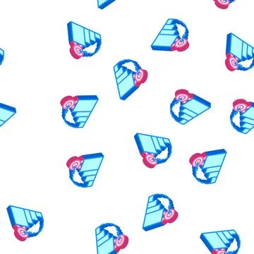 Target aim shoot isometric icon seamless pattern Stock Illustration