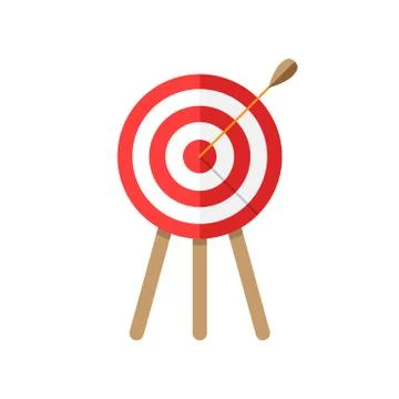 Target aim vector icon in flat style. Darts game illustration on white isolat Stock Illustration