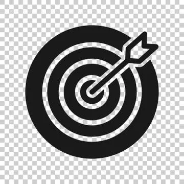 Target aim vector icon in flat style. Darts game illustration on white isolat Stock Illustration