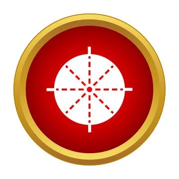 Target aiming crosshair icon in a red circle Illustrazione stock