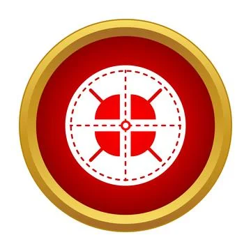 Target aiming icon in red and gold circle Stock Illustration