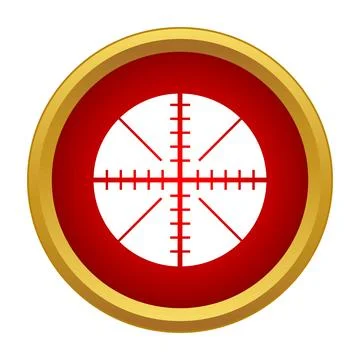 Target aiming scope crosshairs in red circle Stock Illustration
