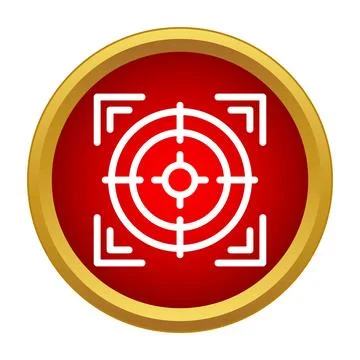 Target aiming for success icon button on red background Stock Illustration