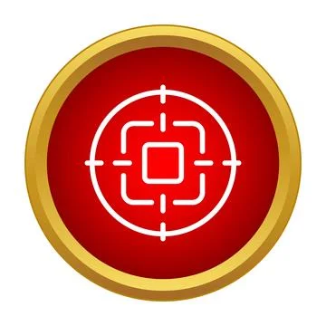 Target aiming for success icon in red circle Stock Illustration